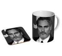 MUGMART Joaquin Phoenix Face BW - Ceramic Coffee Mug + Coaster Gift Set