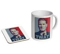 MUGMART Keir Starmer Twat Funny - Ceramic Coffee Mug + Coaster Gift Set - Funny Office Banter