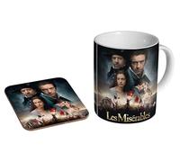 MUGMART Les Miserables Film - Ceramic Coffee Mug + Coaster Gift Set - Musical Movie Gift Featuring Hugh Jackman Anne Hathaway Russell Crowe