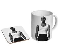 mugmart Michael B. Jordan BW - Ceramic Coffee Mug + Coaster Gift Set