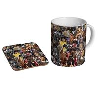 mugmart Michael B. Jordan Collage - Ceramic Coffee Mug + Coaster Gift Set - Colourful Tribute