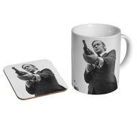 mugmart Michael Caine Get Carter - Ceramic Coffee Mug + Coaster Gift Set - Vintage Gangster Movie Gift