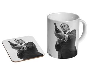 mugmart Michael Caine Get Carter - Ceramic Coffee Mug + Coaster Gift Set - Vintage Gangster Movie Gift