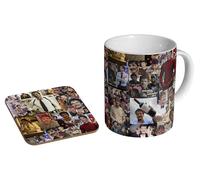 mugmart Pedro Pascal Collage - Ceramic Coffee Mug + Coaster Gift Set