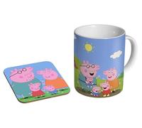 mugmart Peppa Pig Awesome - Ceramic Coffee Mug + Coaster Gift Set - Fun Kids TV Character Gift