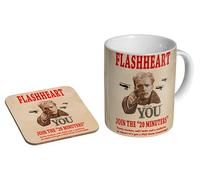 mugmart Rik Mayall Lord Flashheart - Ceramic Coffee Mug + Coaster Gift Set - British Comedy Cult Classic