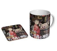 mugmart Spirited Away Anime Classic - Ceramic Coffee Mug + Coaster Gift Set - Japanese Animation Fan Gift