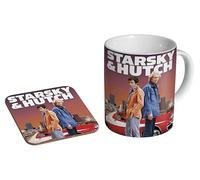 mugmart Starsky & Hutch 70s - Ceramic Coffee Mug + Coaster Gift Set - Classic Cop Duo Action Series