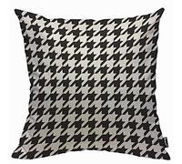 Mugod Black and White Houndstooth Cushion Cover Throw Pillow Covers Pillow Case for Men Women Decorative Home Sofa Chair Couch 45x45cm/18x18 Inch