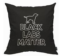 Mugod Black Labs Matter Cushion Cover Throw Pillow Covers Simple Black Dog Pillow Case for Men Women Decorative Home Sofa Chair Couch 45x45cm/18x18 Inch