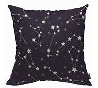 Mugod Constellations Stars Cushion Cover Throw Pillow Covers Beautiful Cosmic Space Astronomy Pattern Night Starry Sky Pillow Case for Men Women Decorative Home Sofa Chair Couch 45x45cm/18x18 Inch