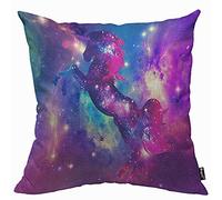 Mugod Galaxy Unicorn Cushion Cover Throw Pillow Covers Pink Purple Blue Pillow Case for Men Women Decorative Home Sofa Chair Couch 45x45cm/18x18 Inch
