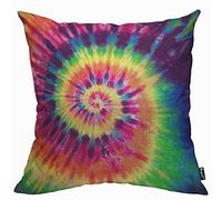 Mugod Like a Rainbow Cushion Cover Throw Pillow Covers Abstract Swirl Colorful Tie Dye Pattern Pillow Case for Men Women Decorative Home Sofa Chair Couch 45x45cm/18x18 Inch