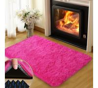 Mugorn 2x3 Rugs for Bedroom, Fluffy Area Rugs for Living Room, Soft Shag Kids Rug Small Carpet with 4 Non-Slip Rug Pads (Hot Pink,2ft x 3ft)