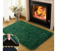 Mugorn 2x3 Rugs for Bedroom, Fluffy Dark Green Area Rugs for Living Room, Soft Shag Kids Rug Small Carpet with 4 Non-Slip Rug Pads (2ft x 3ft, Dark Green)