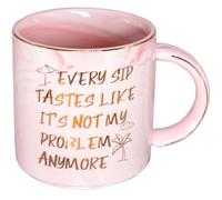 Mugpie Retirement Gifts for Women Coworkers Boss Friends- Cute Every Sip Tastes Like It's Not My Problem Anymore Mug - Funny Farewell Party Goodbye Christmas Gifts - Pink Ceramic Coffee Cup 11.5oz