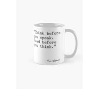Mugs 11oz Fran Lebowitz Think before you speak. Read before you think. Coffee Ceramic Mug Funny Anniversary Novelty Christmas Gift