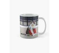 Mugs 11oz Larry the Cat with red file Coffee Ceramic Mug Funny Anniversary Novelty Christmas Gift