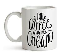 Mugs A Little Coffee with My Cream Coffee Mug Work 2 PCS | Portable Hot Chocolate Cups Novelty Drinking Cups Secret Santa Restaurants