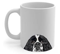 Mugs Black White American Cocker Spaniel Peeking Look Out 330Ml Drinkware Funny Ceramic Tea Mug for Milk Office Hot Chocolate