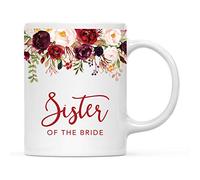 Mugs Fall Autumn Deep Red Burgundy Petals Coffee Mug Birthday 2PCS-330ML | Resusable Tea Cup Lightweight Coffee Cups Work Pub