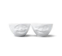 Mugs I Bowls Set of 2 I Laughing and Winking I Porcelain I 200 ml I White I Made in Germany