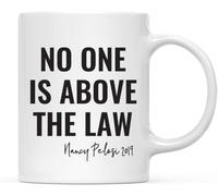Mugs No One is Above The Law Nancy Pelosi Mug Colleague 2 PCS | Lightweight Tea Cup Novelty Coffee Cups Cafes Birthday