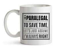 Mugs Paralegal Assume I’m Always Right Legal Cups Friendship 2 PCS | CFunny Hot Chocolate Cups Novelty Ceramic Mug Anniversary Birthday