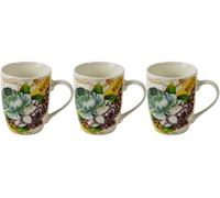 Mugs Set Coffee Tea Hot Chocolate Milk Tumbler Large Mugs for Multipurpose House Office Cafes Use Ideal for Gifting Tableware (Green&Purple 3pcs 310ml)