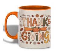 Mugs Thanksgiving Autumn Pumpkin Pattern Fall Mug with Handles Anniversary | Celebration 330ML Porcelain Mugs Novelty Tea Cups for Love's day Mom Christmas