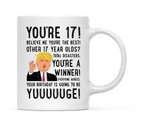 Mugs You're 17! Yuuuuge Birthday 17th Cups Farewell 2PCS-330ML | Resusable Tea & Coffee Mugs Funny Tea Cup Birthday Secret Santa