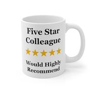 MugsByAly Five Star Colleague Coffee Mug, Funny Coworker Gifts, Great Colleague Appreciation