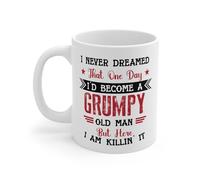 MugsByAly Funny 'Grumpy Old Man' Coffee Mug - Humorous Retirement or Birthday Gift for Seniors