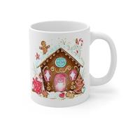 MugsByAly Merry Christmas Coffee Mug,Gingerbread House, Holiday Theme Cup with Whimsical Winter Design