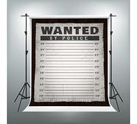 Mugshot Backdrop 5x7ft Police Lineup Backdrop Vinyl Height Chart Wanted Sign Photo Prop for Murder Mystery Party Decor Crime Scene Jail Theme Photography Background