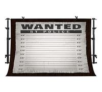 Mugshot Backdrop,Murder Mystery Party Decor for Photography,White 10x7ft
