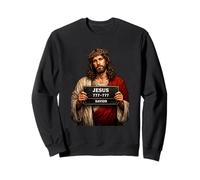 Mugshot Jesus Portrait Vintage Crown of Thorns Design Sweatshirt