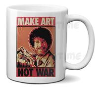 Mugtime (TM) - Bob Ross - Make Art Not War - Coffee Tea Mug Ceramic Cup - 330ml 11oz