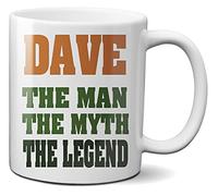 Mugtime (TM) - Dave - The Man The Myth The Legend Funny Coffee Tea Mug - Ceramic 330ml 11oz Mug Cup
