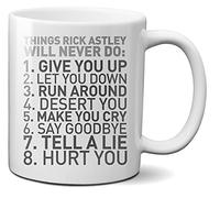 Mugtime (TM) - Things Rick Astley Will Never Do Tea Coffee Mug Cup Ceramic 330ml 11oz