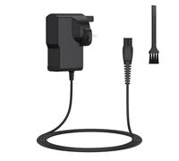 Mugust 15V UK Plug Charger for Philips HQ8505 Series, for Philips Razor 7000/5000/3000 Series & Beard Trimmers Power Cord - Check Charger Port and the Shaver Model Before Purchase with Brush (%Black)