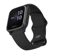 Mugust 20mm Adjustable Soft Silicone Strap for Garmin Venu Sq 2/Venu 2 Plus/Vivoactive 5/3 Music, Black, One Size (6.3"-8.7")