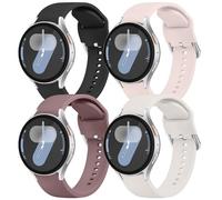 Mugust 4 Pack Sport Straps Compatible with Samsung Galaxy Watch 7 Strap-Soft Silicone Band für Galaxy Watch 6 5 4 Strap 40mm 44mm-No Gap Wave Watchband for 6 Classic / 4 Classic / 5 Pro/FE