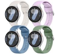 Mugust 4 Pack Sport Straps Compatible with Samsung Galaxy Watch 7 Strap-Soft Silicone Band für Galaxy Watch 6 5 4 Strap 40mm 44mm-No Gap Wave Watchband for 6 Classic / 4 Classic / 5 Pro/FE