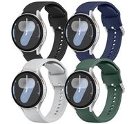 Mugust 4 Pack Sport Straps Compatible with Samsung Galaxy Watch 7 Strap-Soft Silicone Band für Galaxy Watch 6 5 4 Strap 40mm 44mm-No Gap Wave Watchband for 6 Classic / 4 Classic / 5 Pro/FE (Pack B)