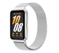 Mugust Metal Stainless Steel Strap for Samsung Galaxy Fit 3 for Women Men, Replacement Band (Silver)