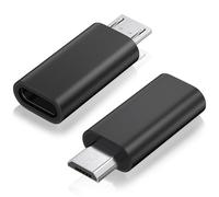 Mugust Pack 2 USB C Adapters,Type C Female to Micro USB Male Convert Connector Support Charge & Data Sync Compatible with Galaxy S7/S7 Edge,Nexus 5/6 and Micro USB Devices (Black/Black)