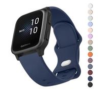 Mugust Strap Compatible with Garmin Venu Sq 2/Venu 2 Plus/Venu/Vivoactive 5/3 Music, 20mm Adjustable Soft Silicone Strap (Blue)