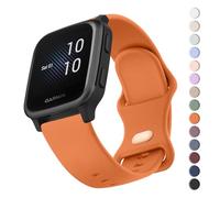 Mugust Strap Compatible with Garmin Venu Sq 2/Venu 2 Plus/Vivoactive 5/3 Music, 20mm Adjustable Soft Silicone Strap (Orange)