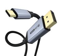 Mugust USB C to DisplayPort Cable (4K@60Hz,2K@165Hz), Sturdy Aluminum USB Type C Thunderbolt 3/4 to DP Cable Compatible for iPhone 15 Pro Max,MacBook Pro/Air,iPad Pro,iMac,XPS,S23 etc (2m)